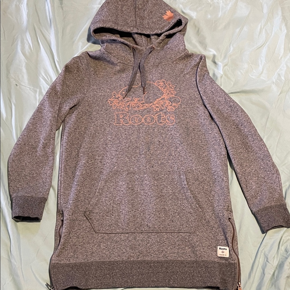 Roots Heather Gray Hooded Sweater for Women xsmall - Picture 1 of 11